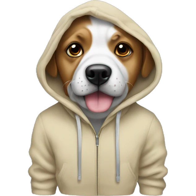 Dog werinf a hoodie emoji