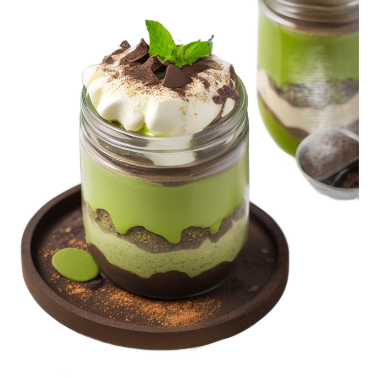 matcha tiramisu overnight oats in a glass emoji