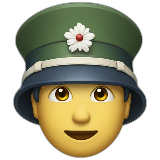 Une emoji qui pleure avec une salutation militaire emoji