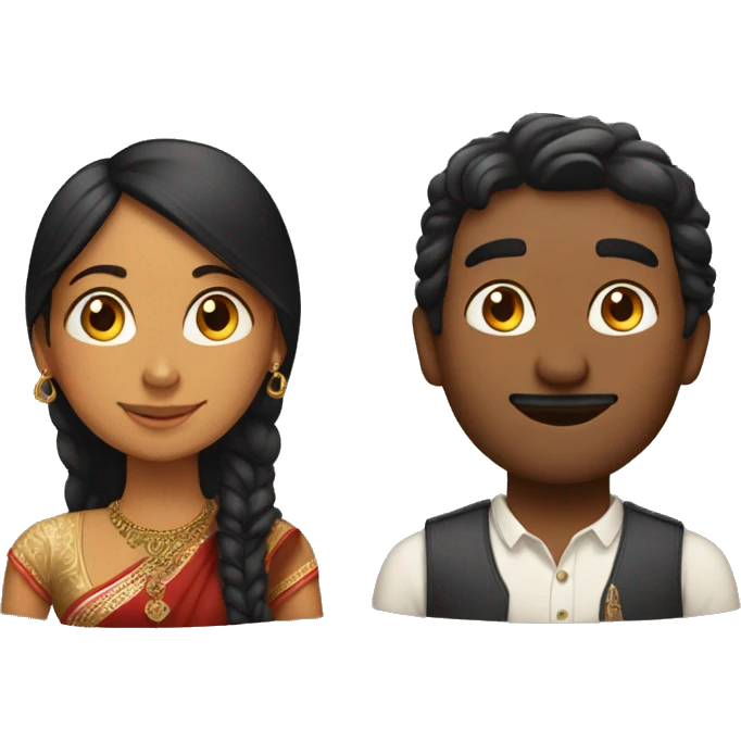 indian woman and british man love emoji