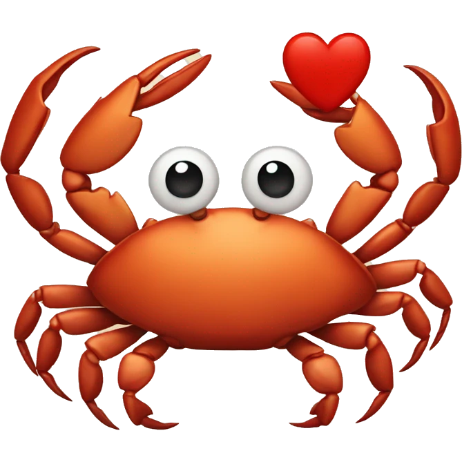 Crab with heart emoji