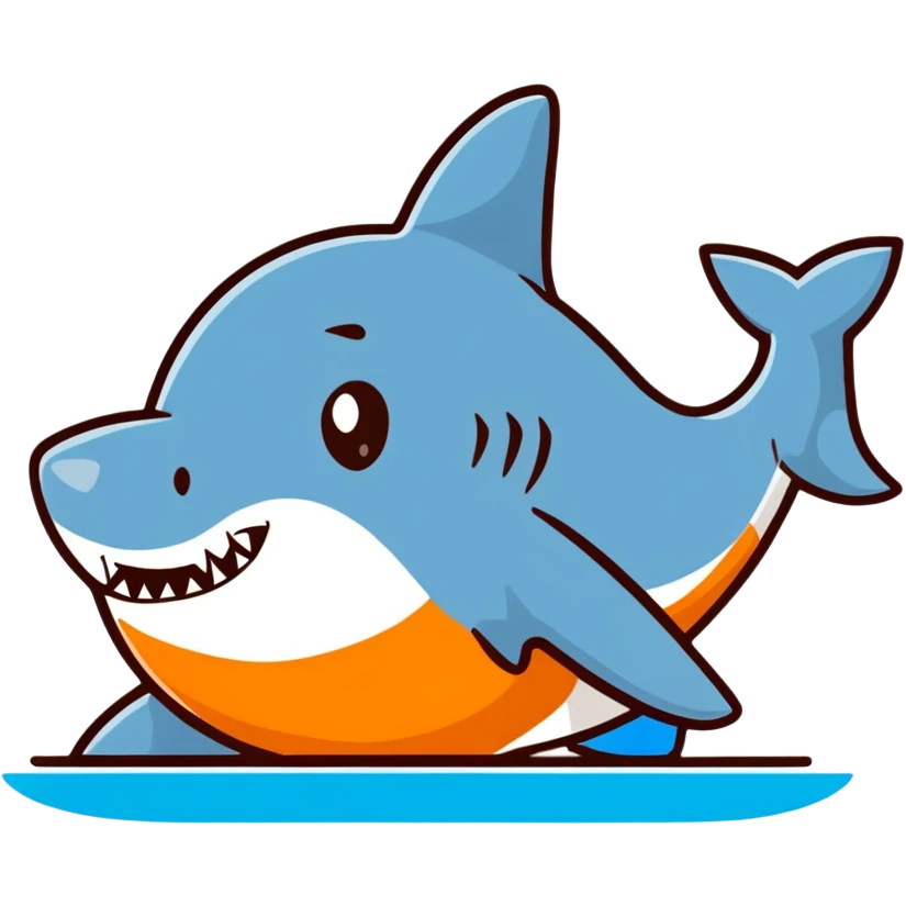 Shark with blue shoes emoji
