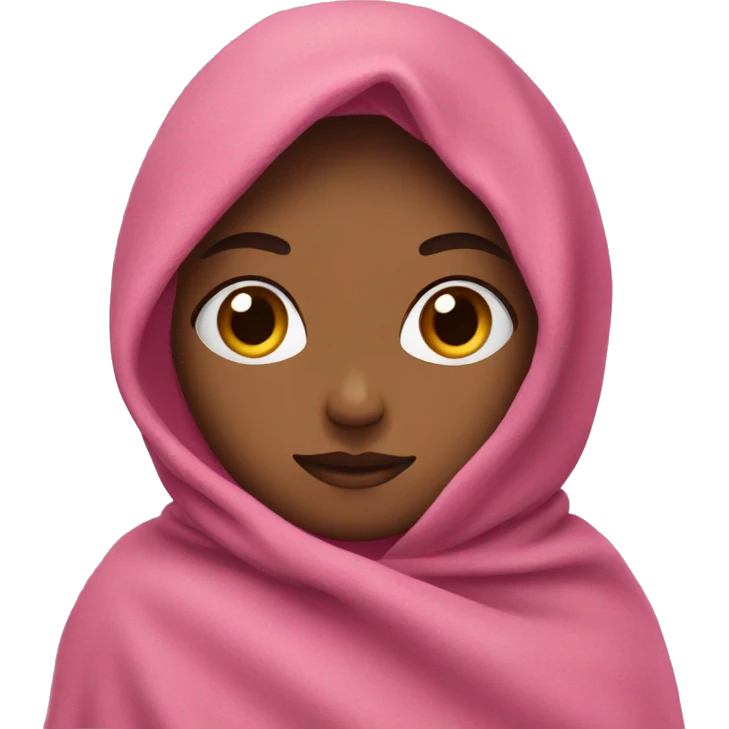 girl covered with a pink blanket emoji
