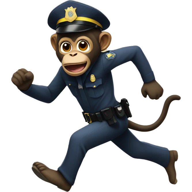Monkey running from police emoji