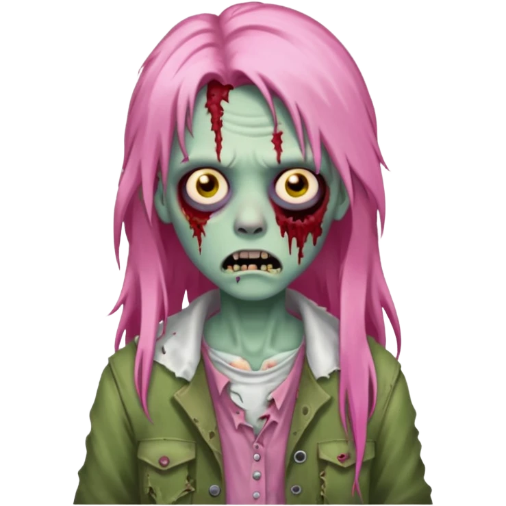 zoombie pink long hair emoji