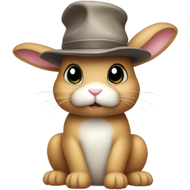 Bunny wearing hat emoji