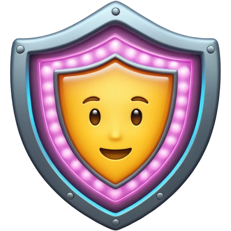Glowing shield protecting cells, anti-inflammatory compounds, calm energy waves, clean simple emoji style emoji