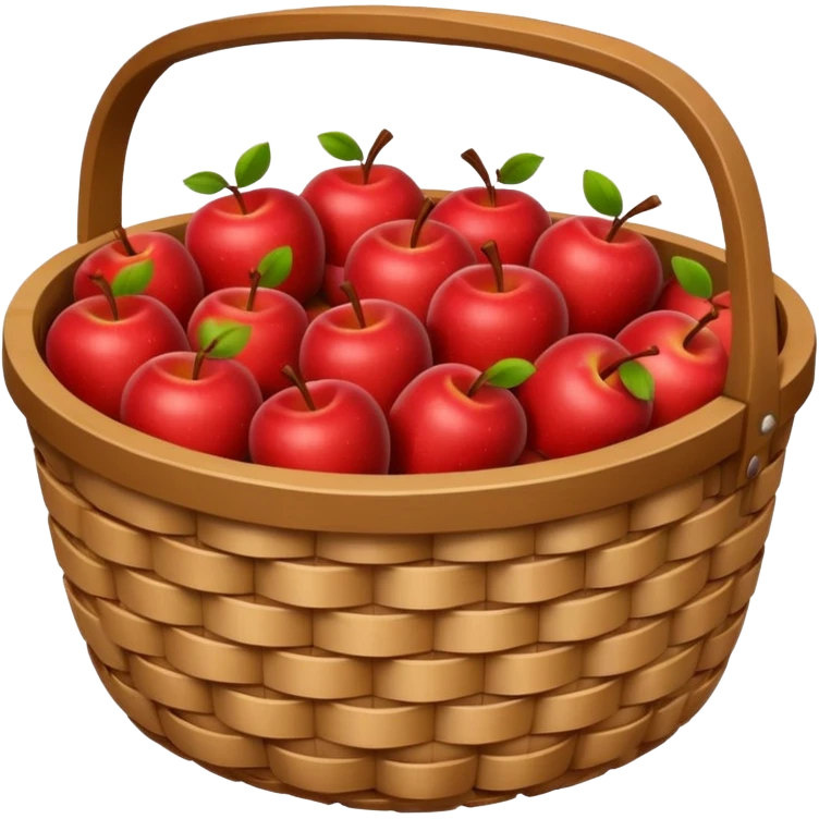 Apple Basket with Handles on Both Sides of the Basket emoji