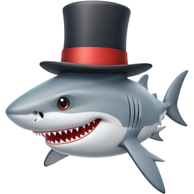 Shark with a top hat emoji