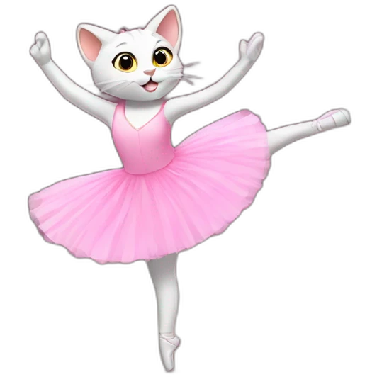 A cat doing ballet emoji