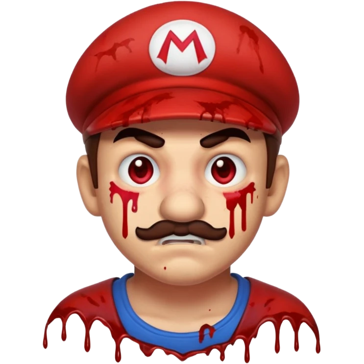mario a lot ofblood on his face emoji