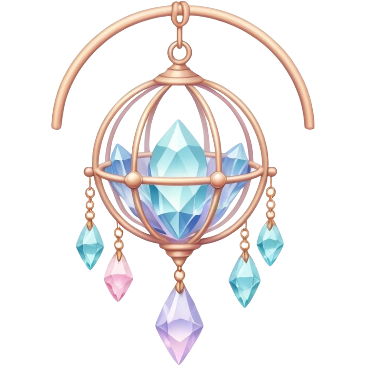 Pastel warm-colored romantic lush beautiful pretty hanging crystal-catcher aesthetic emoji