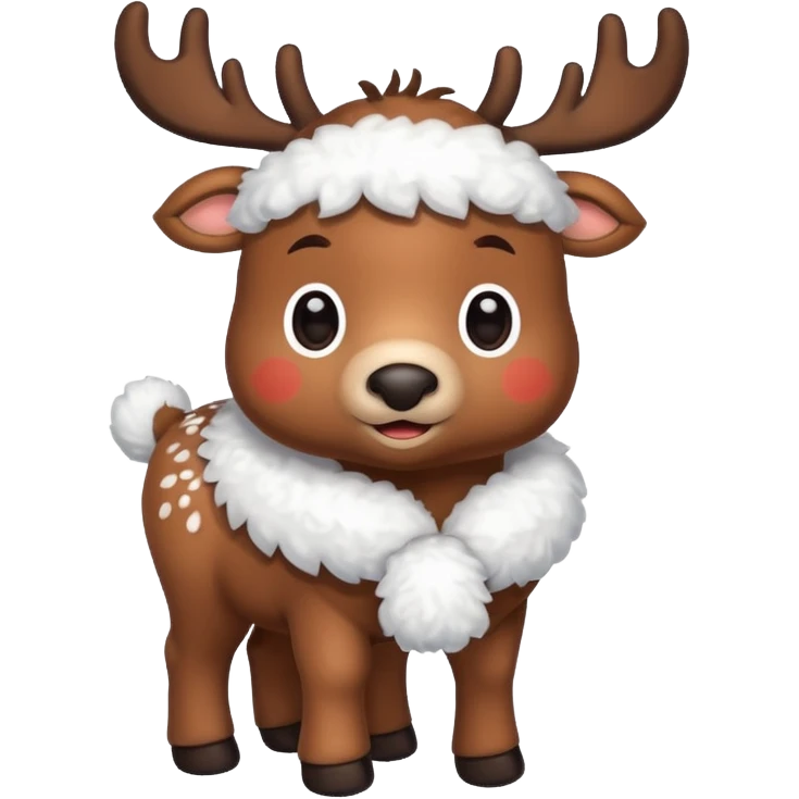reindeer baby  cute, full bodysnow emoji