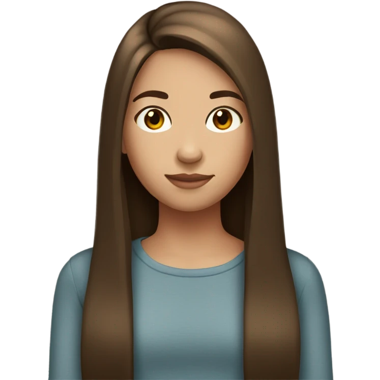 teen girl with medium straight brown hair emoji