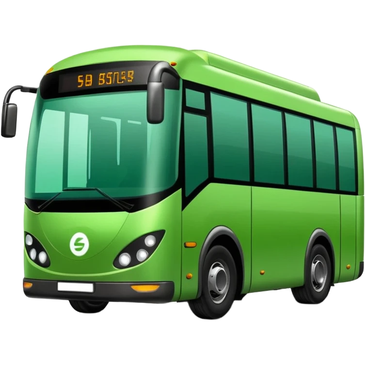 green electric bus with large coin showing 0€ emoji