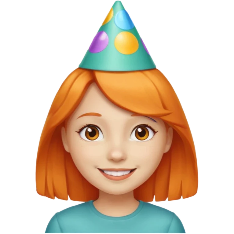 party hatted orange haired girl emoji