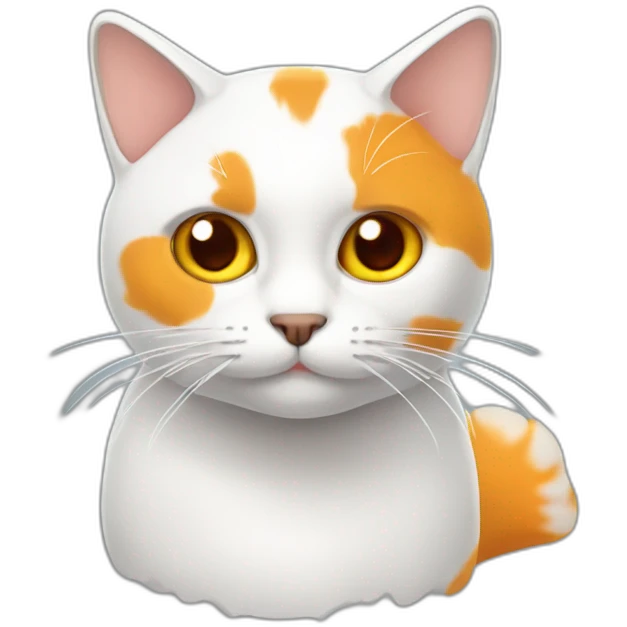 gato branco com laranja gordo emoji