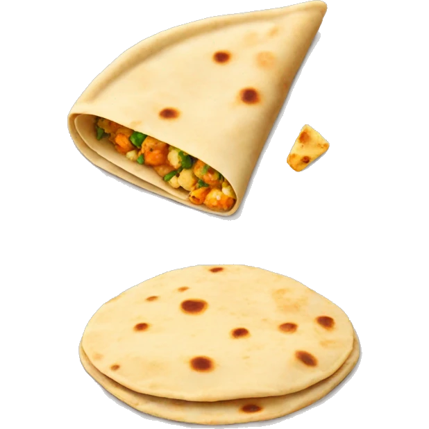 chapati and paneer emoji