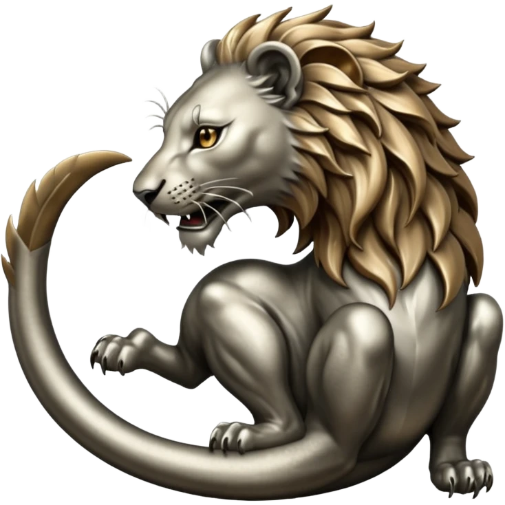 Silver Elder Scrolls Online Lion eating its tail Ouroboro emoji