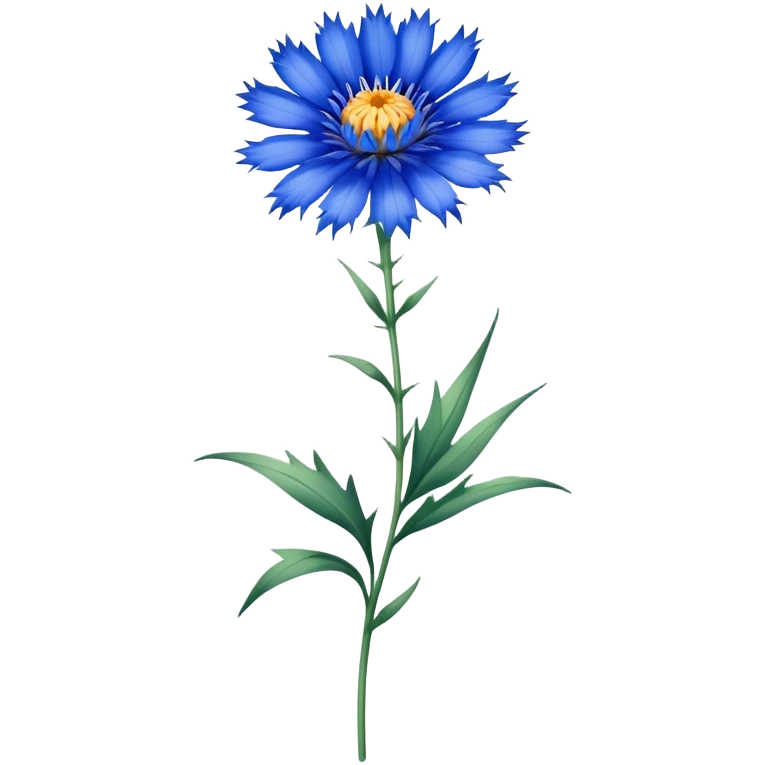 single Cornflower, straight stem emoji