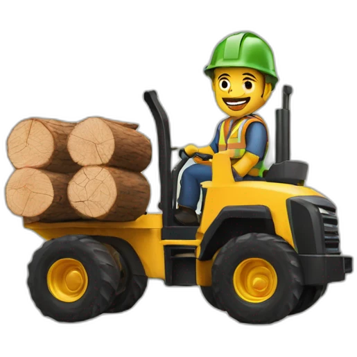 forest forwarder with timber emoji