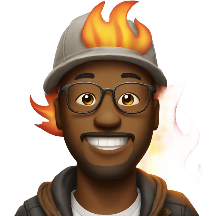 Fire that is humanized into a funky person with cool vibes  emoji