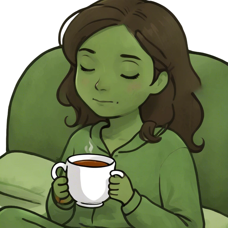 Brown hair girl really sleepy and tired emoji