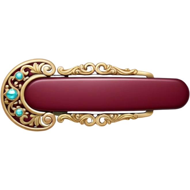 burgundy hair clip emoji