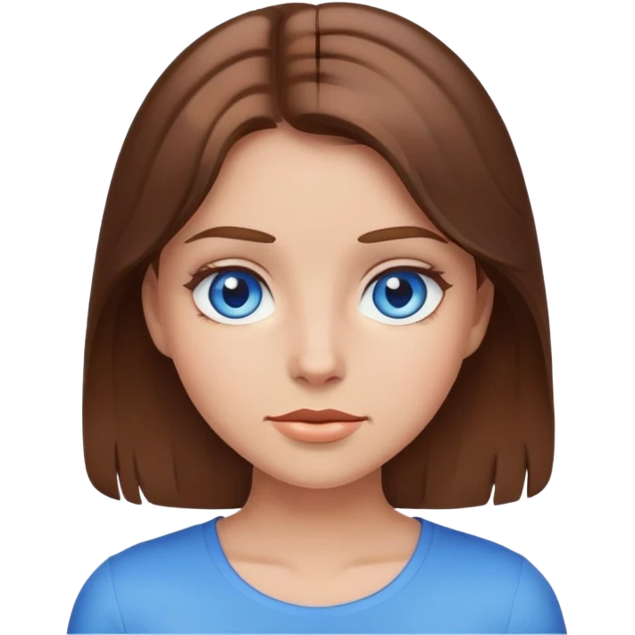 emoji brown hair blue eyes girl emoji