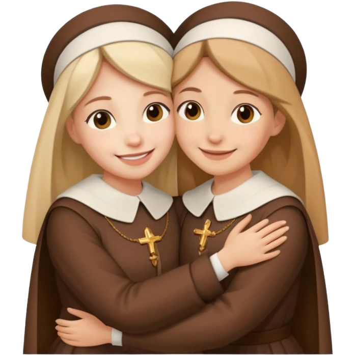 Hugging one carmelitan sister and one woman  emoji