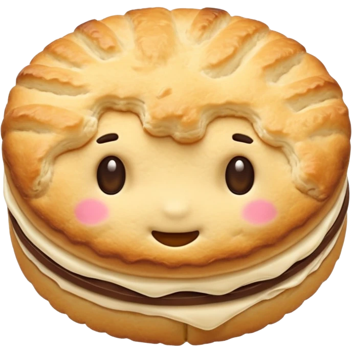 plain super fluffy biscuit, split and airy inside emoji