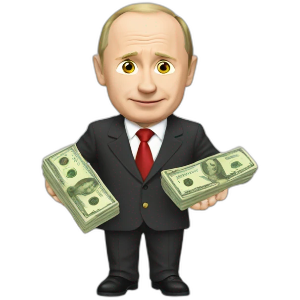 Putin with money emoji