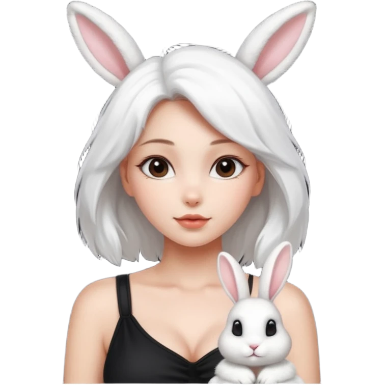 Sexy woman with rabbit ears emoji