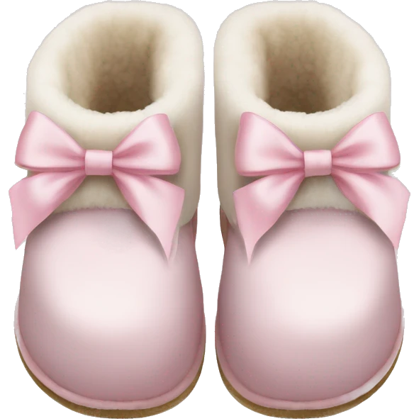 White Ugg slippers light pink bows  emoji