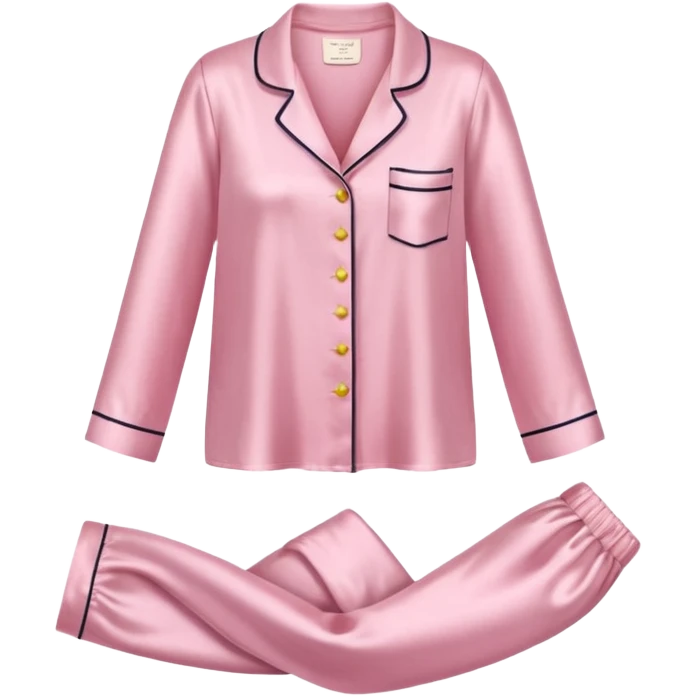 Light pink silk pyjamas set emoji