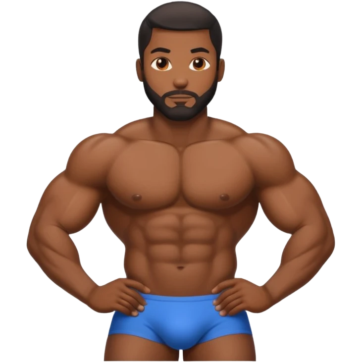 Giant big booty black oily man  emoji