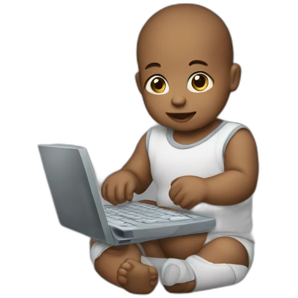 an infant using a computer emoji