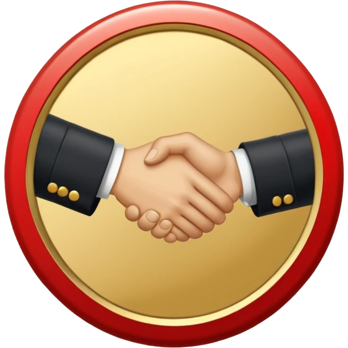 circular achievement style badge border for brand loyalist featuring a handshake and classy border  emoji