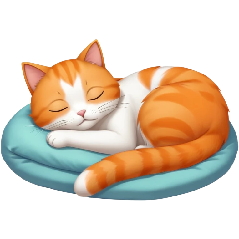 a webtoon cat sleep and dreaming about science emoji