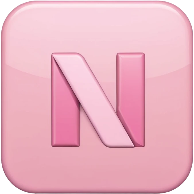 Netflix aesthetic isolated "N" logo in pastel pink emoji