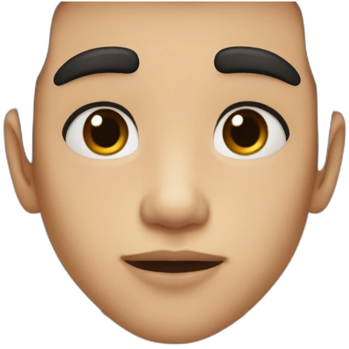Boy with black hair brown eyes and birthmark on one lip emoji