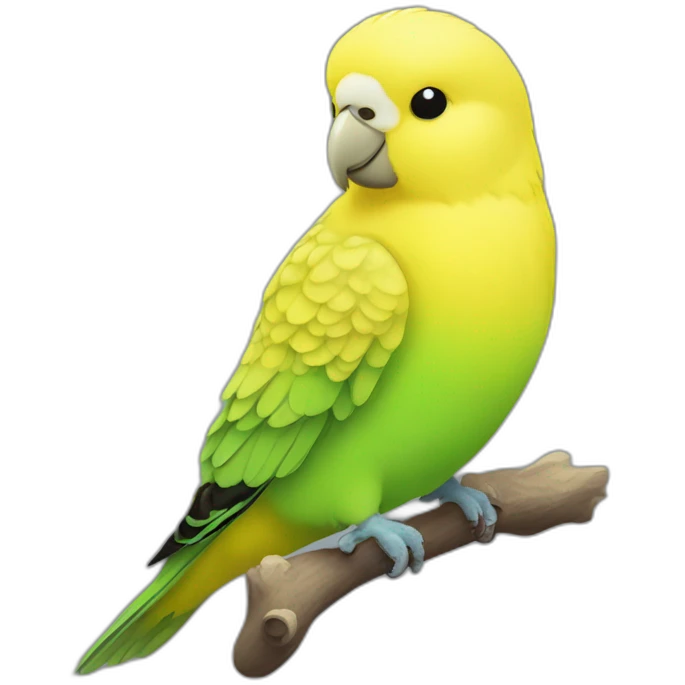 Yellow budgerigar with Light green head mark emoji