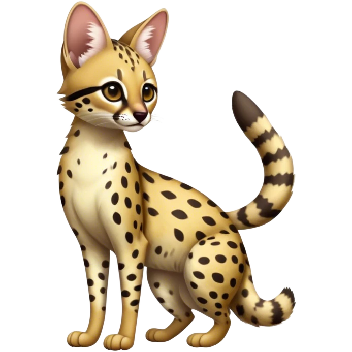 Serval-Genet-Civet-Marsupial-Ocelot-hybrid, full body emoji