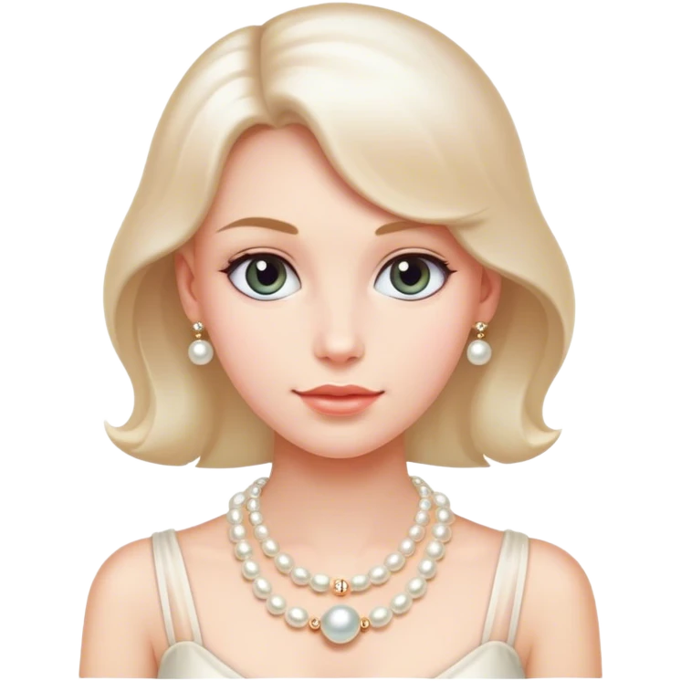 cute pearl necklace  emoji