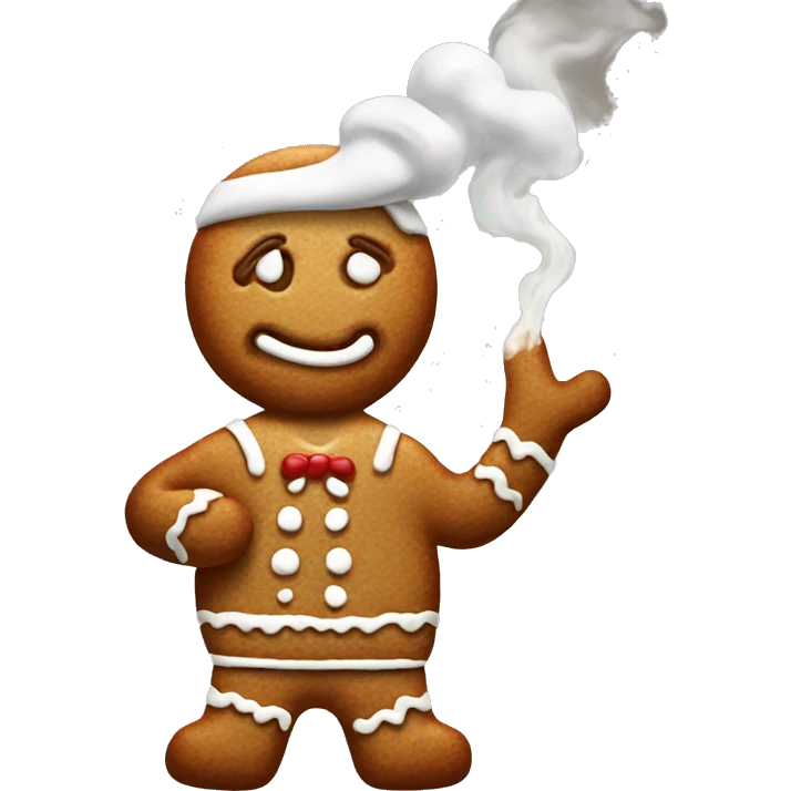gingerbread with a smoke emoji