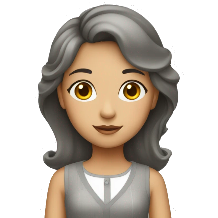 girl in a gray dress with road markings emoji