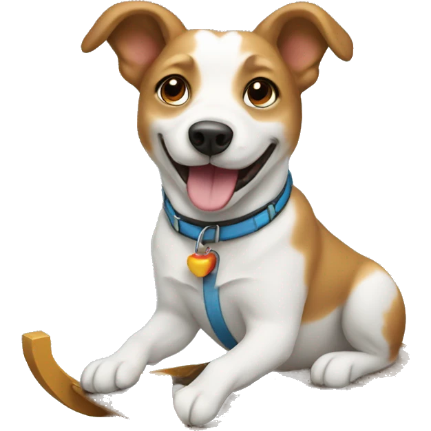 Dog on a sled emoji
