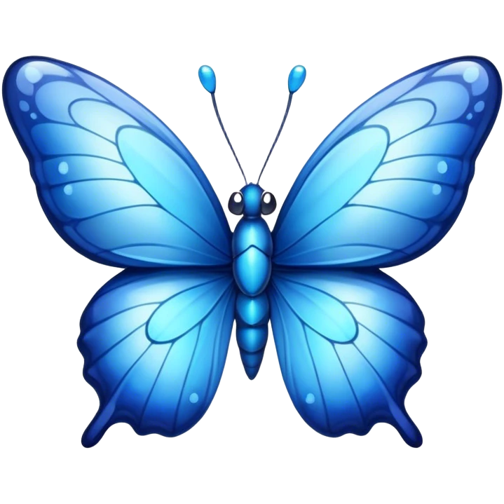 Cinematic Realistic Cute Blue Butterfly Portrait Emoji, Head tilted playfully and inquisitively, featuring beautifully patterned sapphire wings with intricate venation and a charming, petite body with round, sparkling eyes full of gentle curiosity, rendered with lifelike detail and warm natural highlights, high shine, affectionate and spirited, styled with a touch of whimsical garden magic, soft glowing outline, capturing the essence of a mischievous yet lovable blue butterfly that seems ready to flutter playfully into your arms! emoji