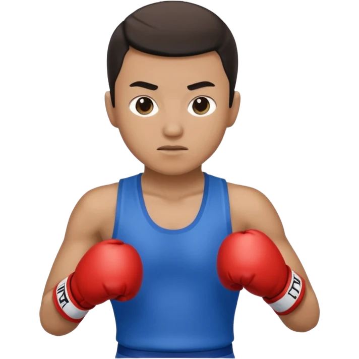 یه آدمی که بکس میکنه با لباس ابی emoji