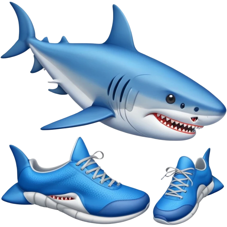 Tiburón con zapatillas azules  emoji